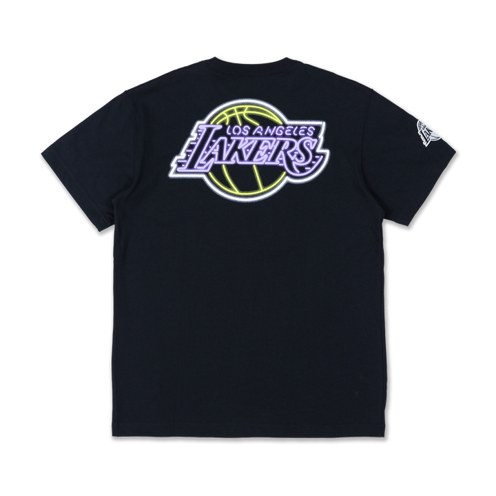 LOS ANGELES LAKERS PARTY VIBE - SUMMER NEON BLACK REGULAR SHORT SLEEVE T-SHIRT