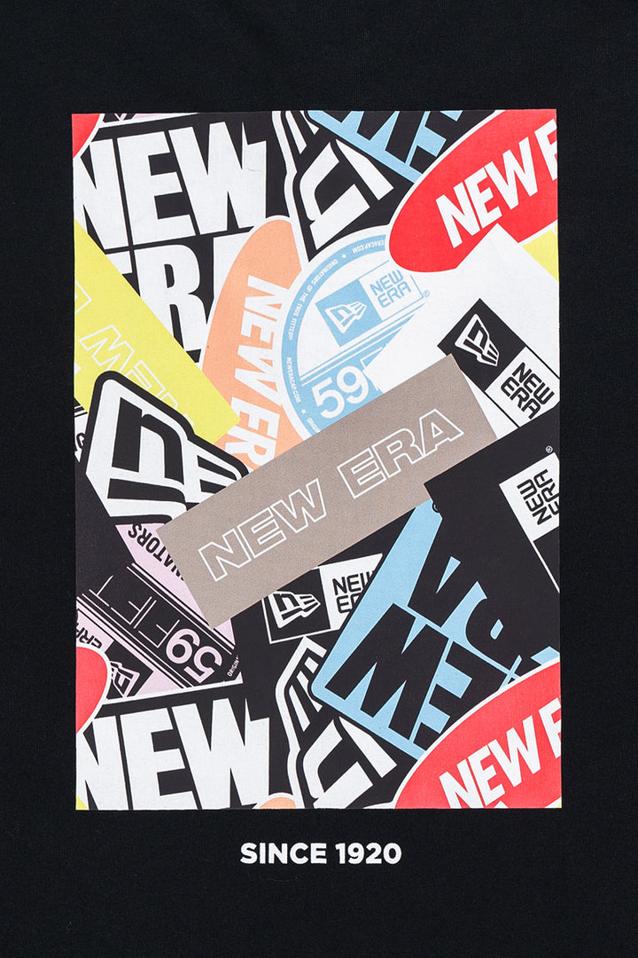 New Era เสื้อยืดแขนสั้นรุ่น New Era Party Vibe - Sticker Bombing Black Regular Short Sleeve T-Shirt