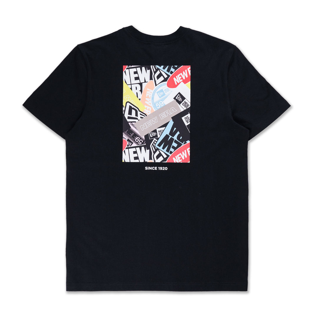 New Era เสื้อยืดแขนสั้นรุ่น New Era Party Vibe - Sticker Bombing Black Regular Short Sleeve T-Shirt
