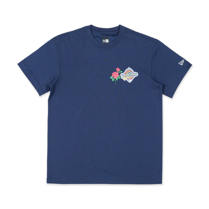 NEW YORK YANKEES COOPERSTOWN MLB STATE FLOWER NAVY REGULAR SHORT SLEEVE T-SHIRT