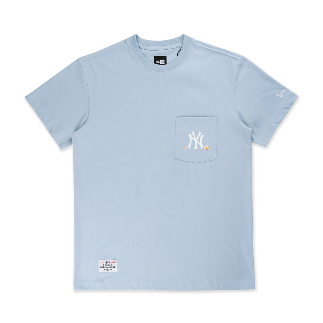 NEW YORK YANKEES PARTY VIBE - MLB POPCORN SOFT BLUE REGULAR SHORT SLEEVE T-SHIRT