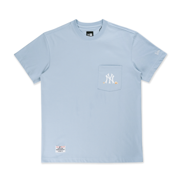 NEW YORK YANKEES PARTY VIBE - MLB POPCORN SOFT BLUE REGULAR SHORT SLEEVE T-SHIRT