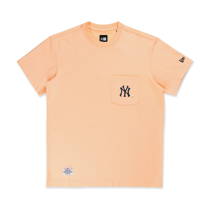 NEW YORK YANKEES PARTY VIBE - MLB POPCORN PEACH REGULAR SHORT SLEEVE T-SHIRT