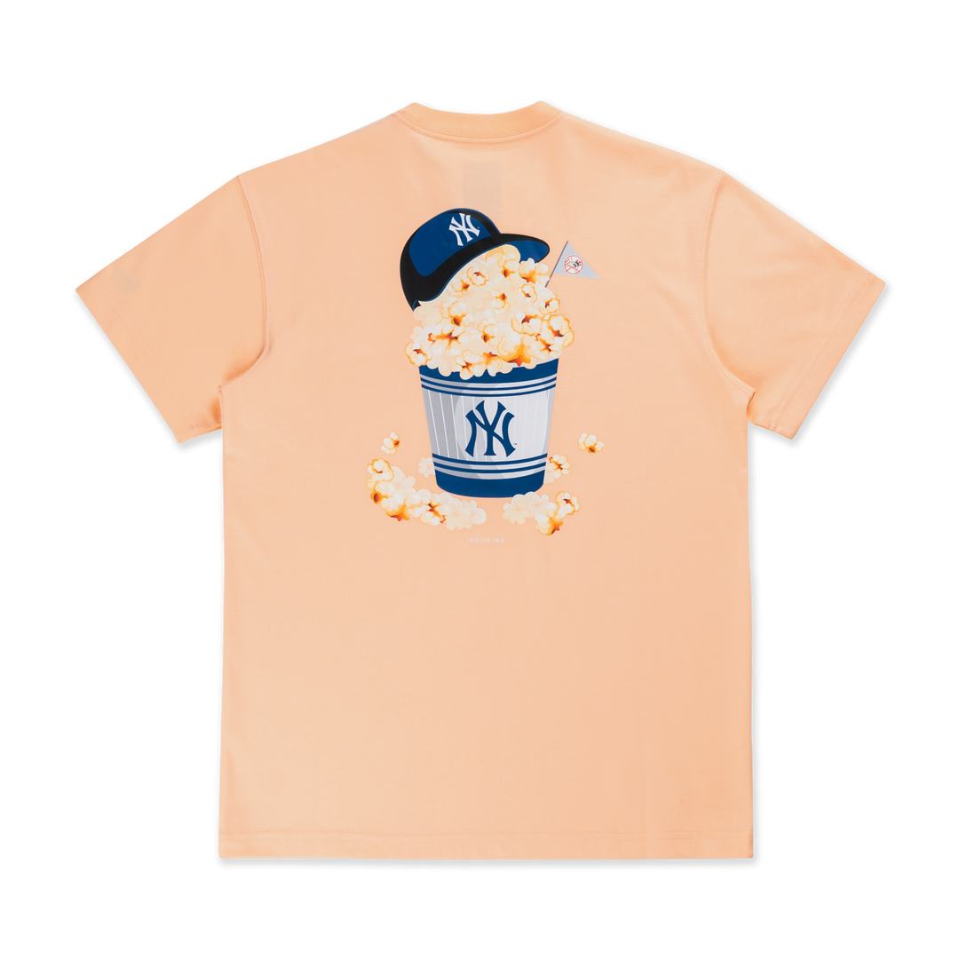 NEW YORK YANKEES PARTY VIBE - MLB POPCORN PEACH REGULAR SHORT SLEEVE T-SHIRT