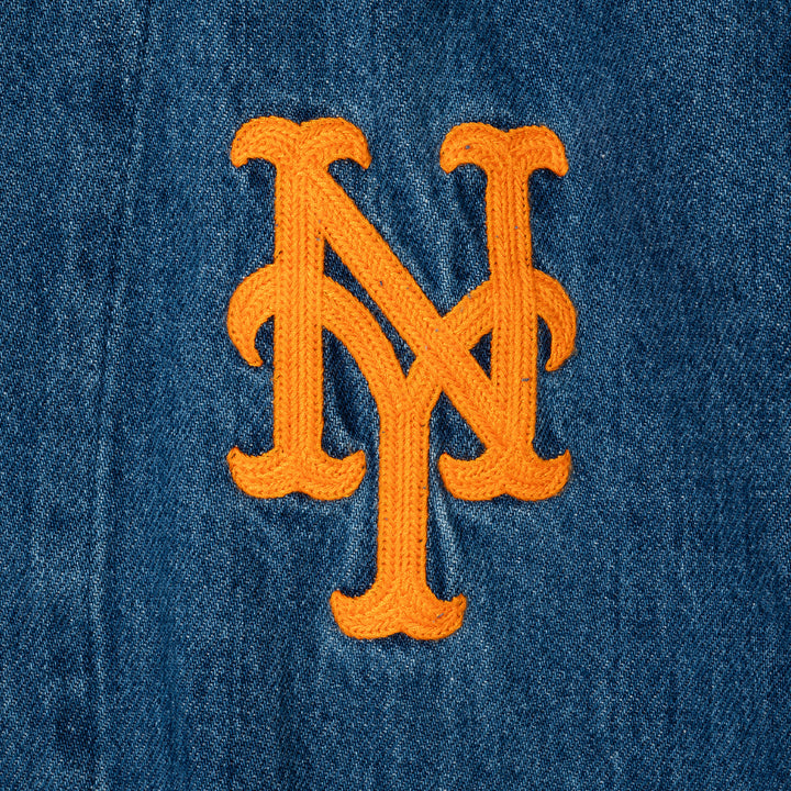 NEW YORK METS MLB COACH DENIM BLUE JACKET