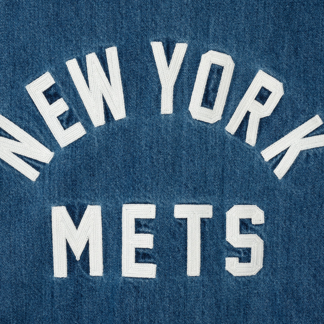 NEW YORK METS MLB COACH DENIM BLUE JACKET