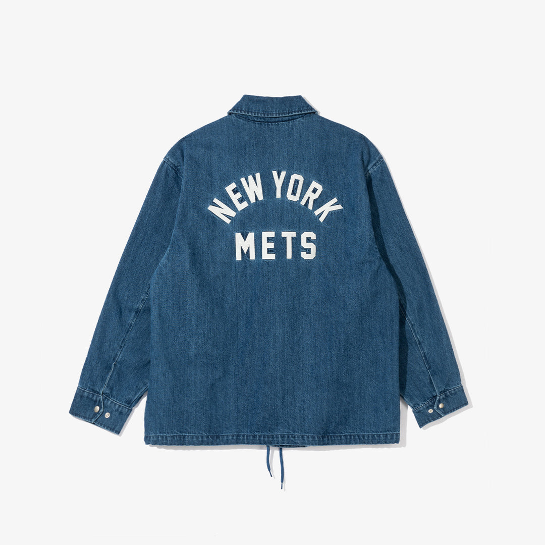 NEW YORK METS MLB COACH DENIM BLUE JACKET