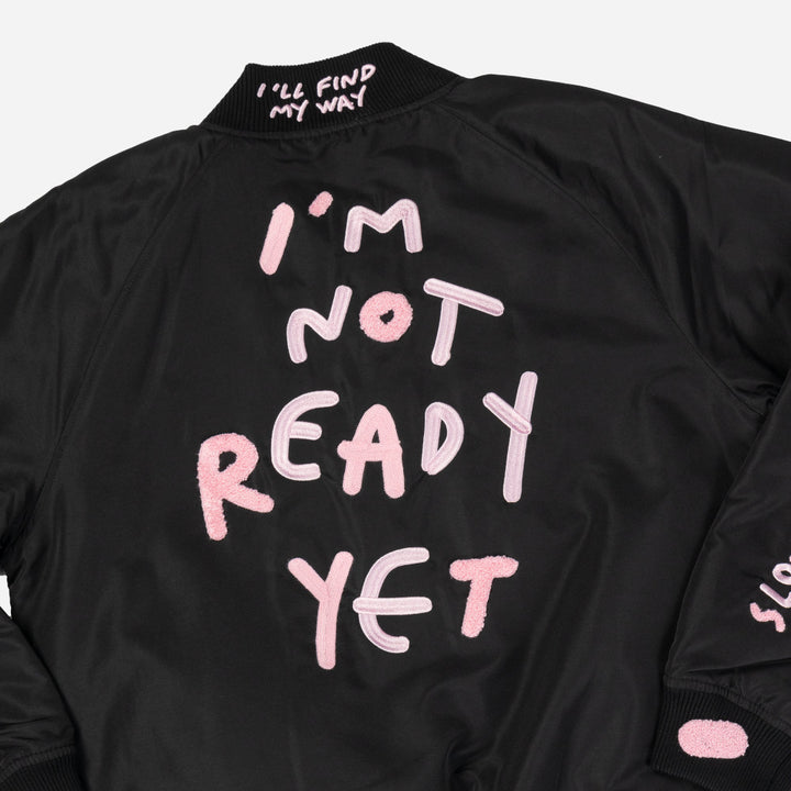 New Era X Ricardo Luevanos In Dream I Can Fly Script Black Oversized Varsit Jacket