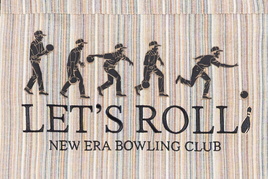 NEW ERA BOWLING CLUB LETS ROLL MULTI STRIPED RELAXED FIT WOVEN SHIRT