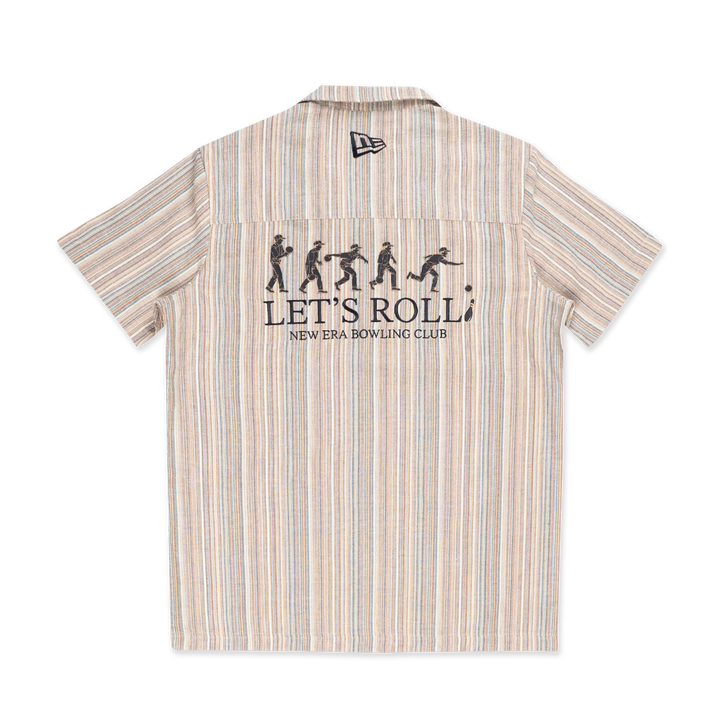 NEW ERA BOWLING CLUB LETS ROLL MULTI STRIPED RELAXED FIT WOVEN SHIRT