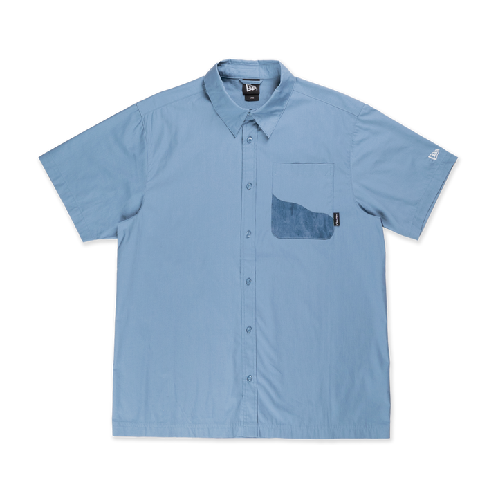 NEW ERA เสื้อเชิ้ตรุ่น NEW ERA SAVOR THE MOMENT - SEA BREEZE FADED BLUE WOVEN SHIRT