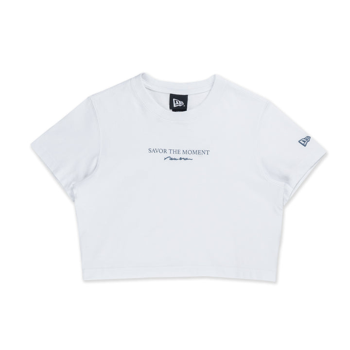 NEW ERA SAVOR THE MOMENT - SEA BREEZE WHITE WOMEN CROP TEE