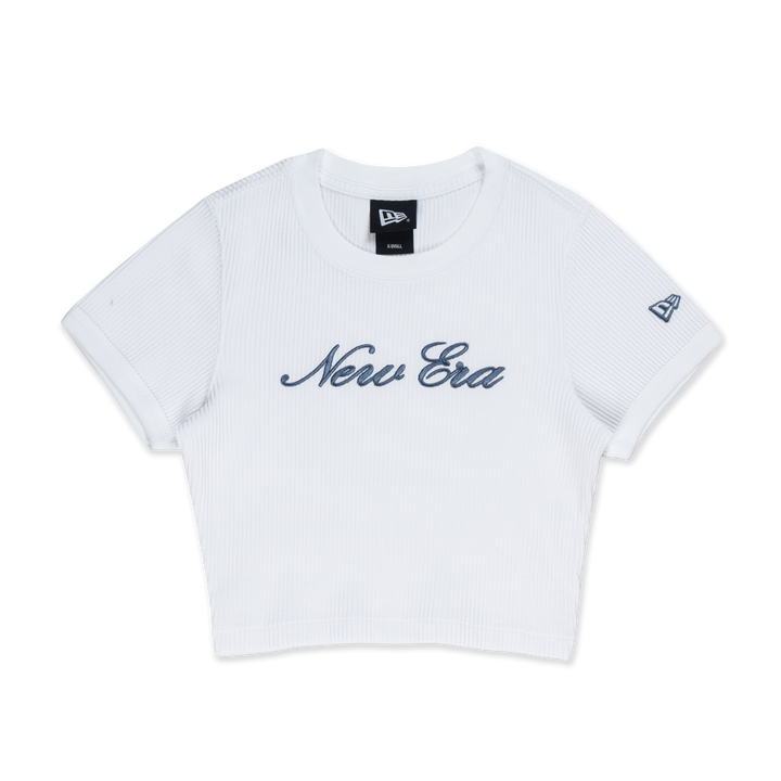 NEW ERA BASIC WHITE WOMEN CROP RIB TEE