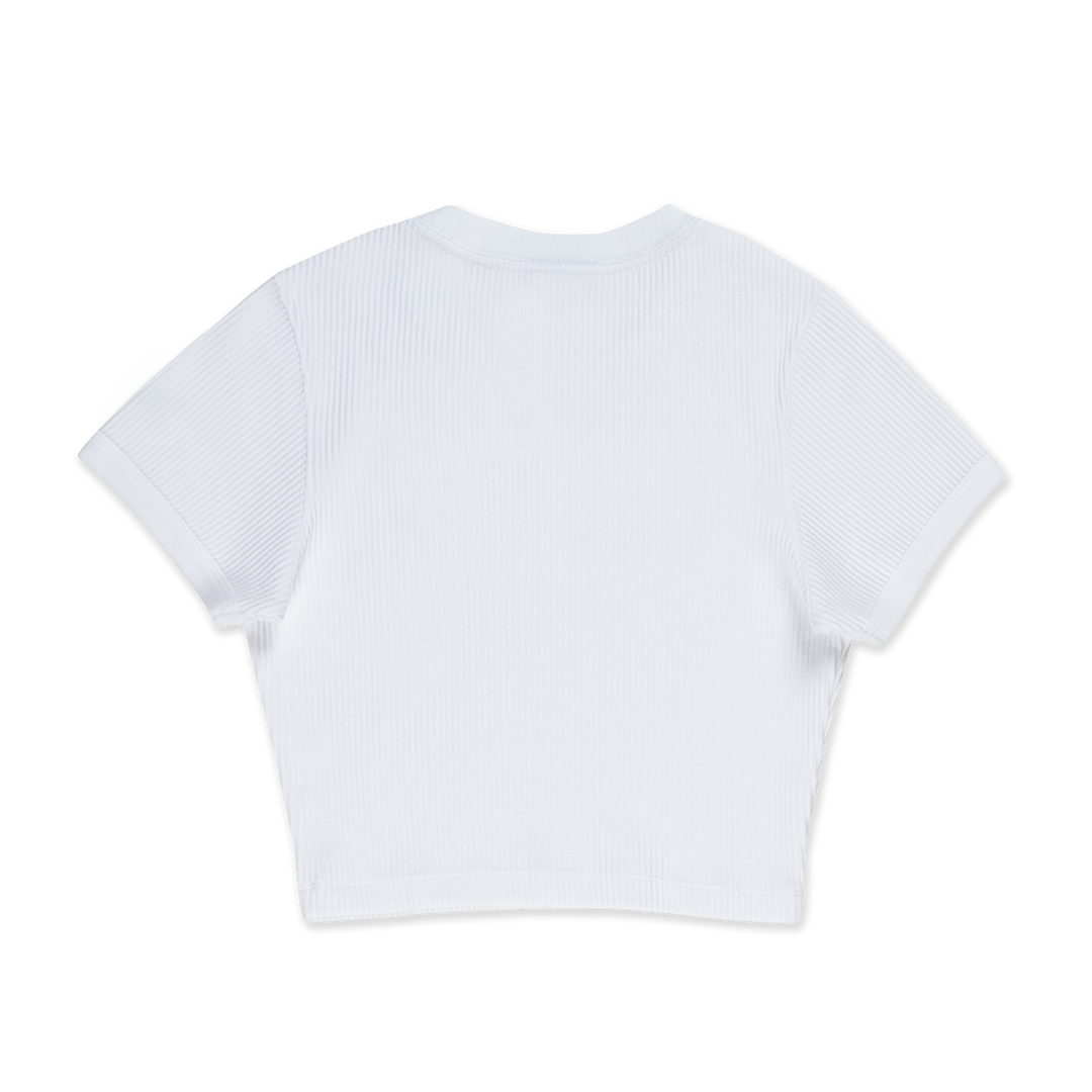 NEW ERA BASIC WHITE WOMEN CROP RIB TEE