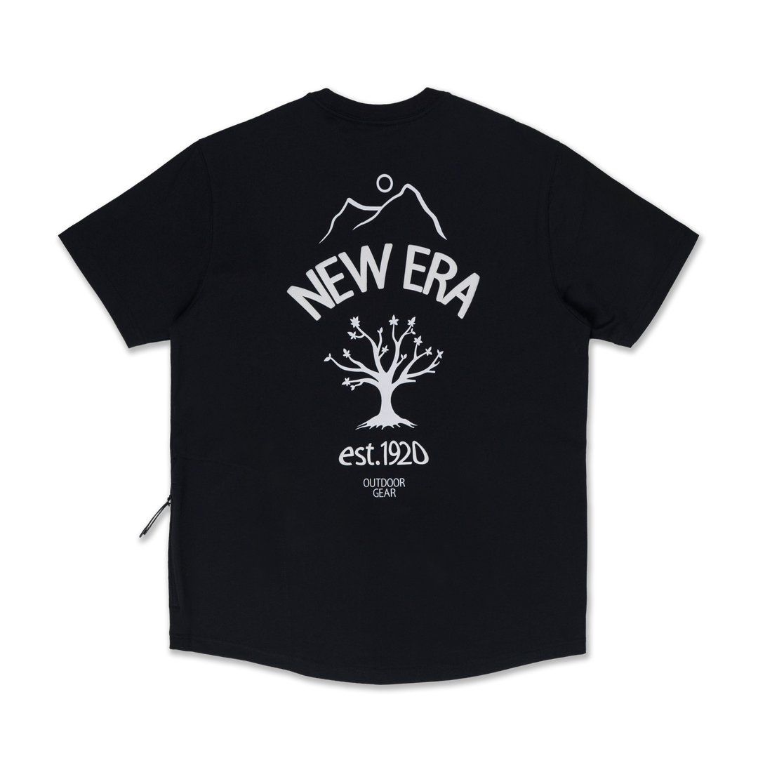 NEW ERA เสื้อยืดแขนสั้น รุ่น NEW ERA OUTDOOR NATURAL LOGO BLACK PERFORMANCE SHORT SLEEVE T-SHIRT