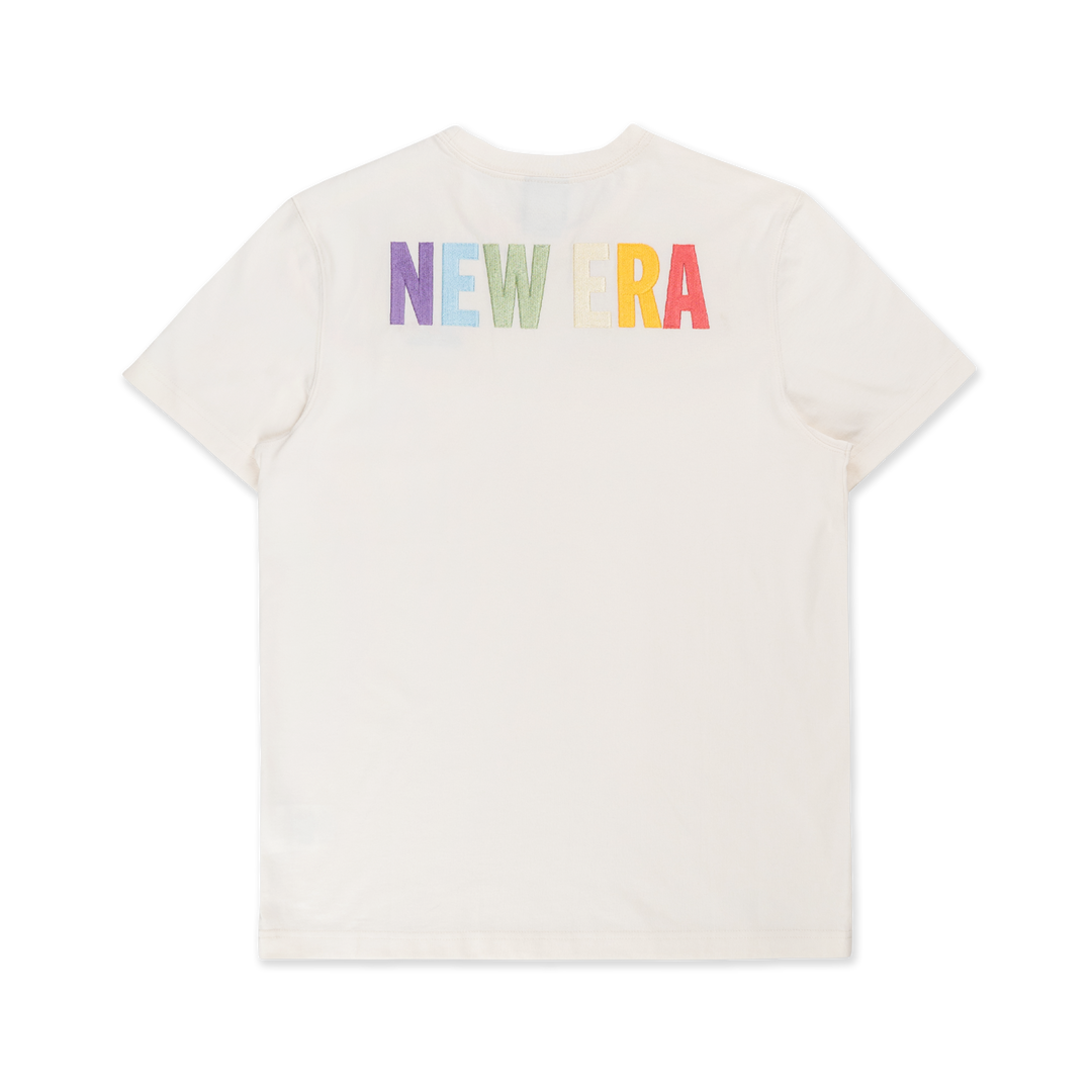 NEW ERA LIGHT RAINBOW LAYERED LOGO IVORY REGULAR SHORT SLEEVE T-SHIRT