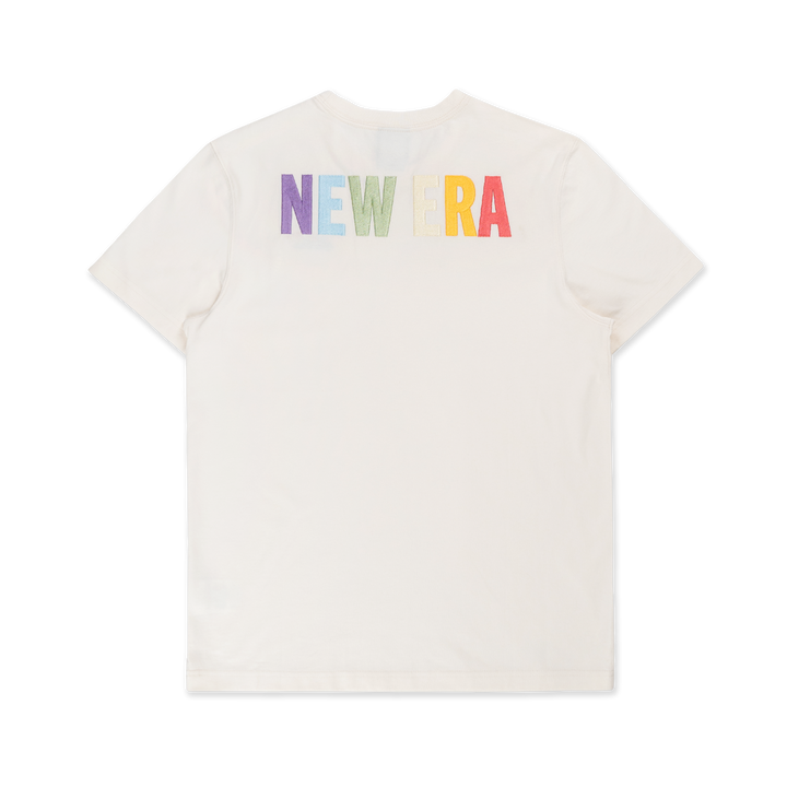 NEW ERA LIGHT RAINBOW LAYERED LOGO IVORY REGULAR SHORT SLEEVE T-SHIRT