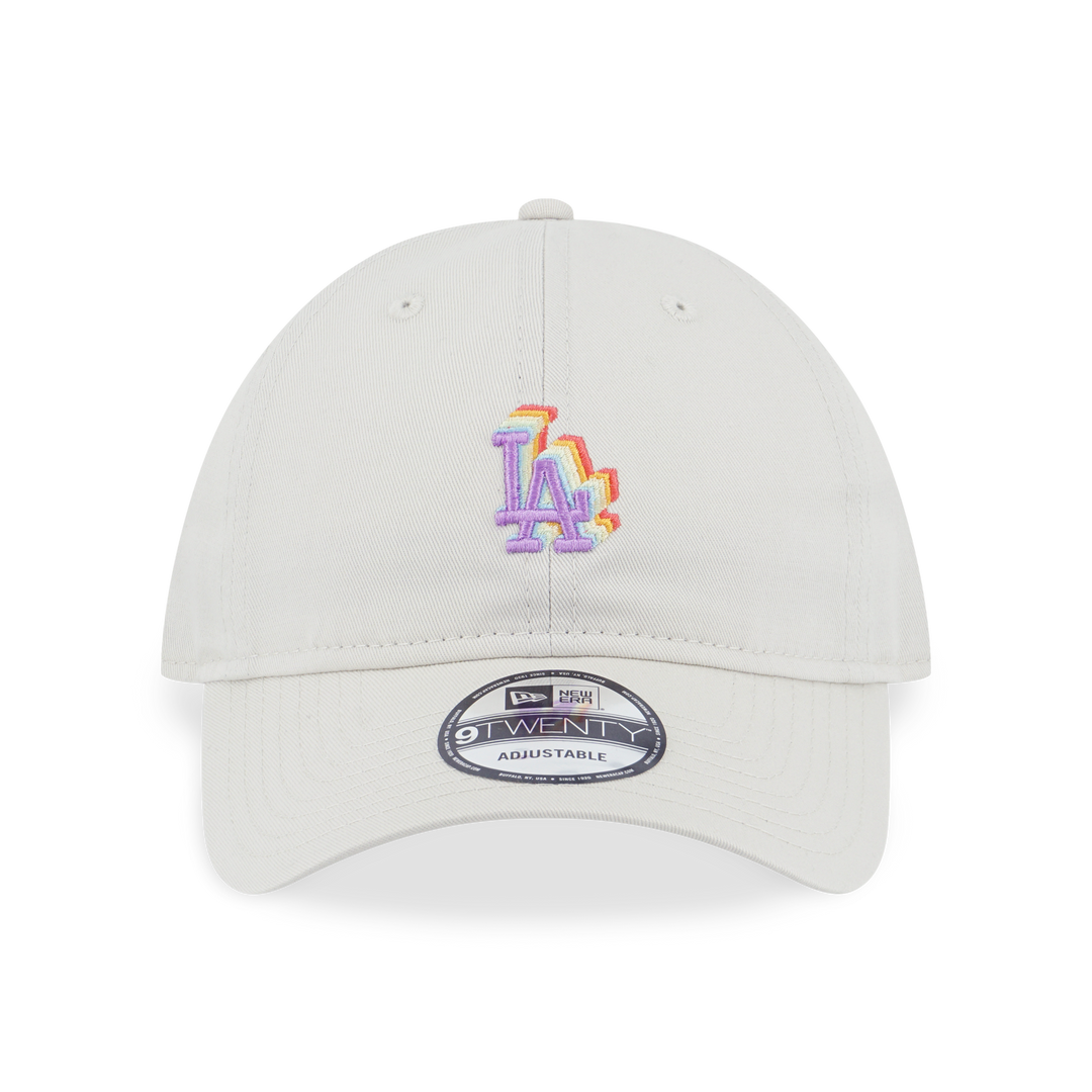 LOS ANGELES DODGERS LIGHT RAINBOWV LAYERED LOGO IVORY 9TWENTY CAP