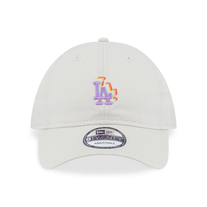 LOS ANGELES DODGERS LIGHT RAINBOWV LAYERED LOGO IVORY 9TWENTY CAP