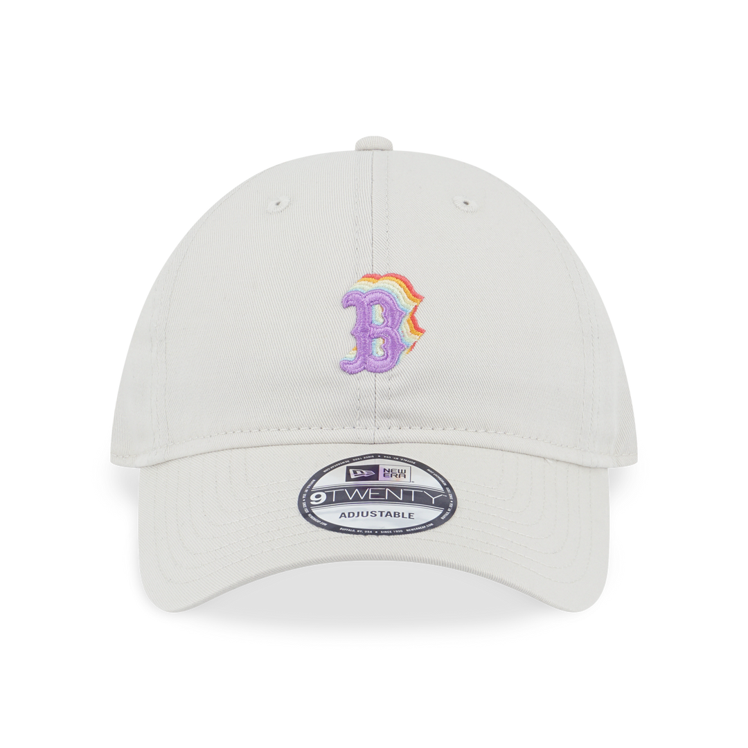 BOSTON RED SOX LIGHT RAINBOW LAYERED LOGO IVORY 9TWENTY CAP