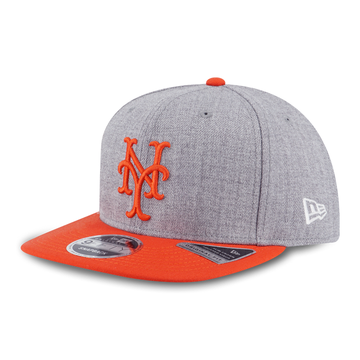 NEW ERA หมวก รุ่น MLB NEW YORK METS COOPERSTOWN ORANGE VISOR HEATHER GRAY 9FIFTY OF PCV CAP