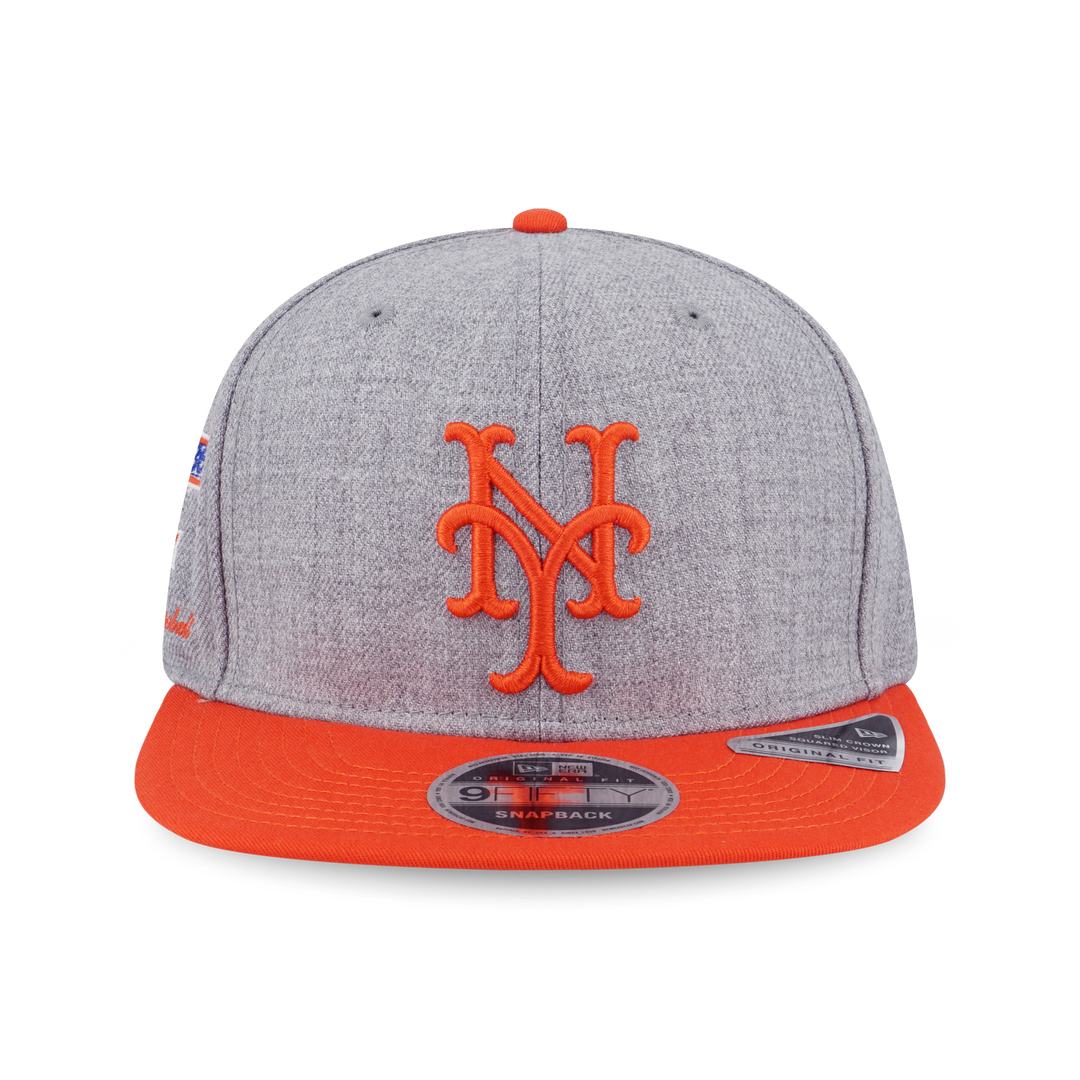 NEW ERA หมวก รุ่น MLB NEW YORK METS COOPERSTOWN ORANGE VISOR HEATHER GRAY 9FIFTY OF PCV CAP