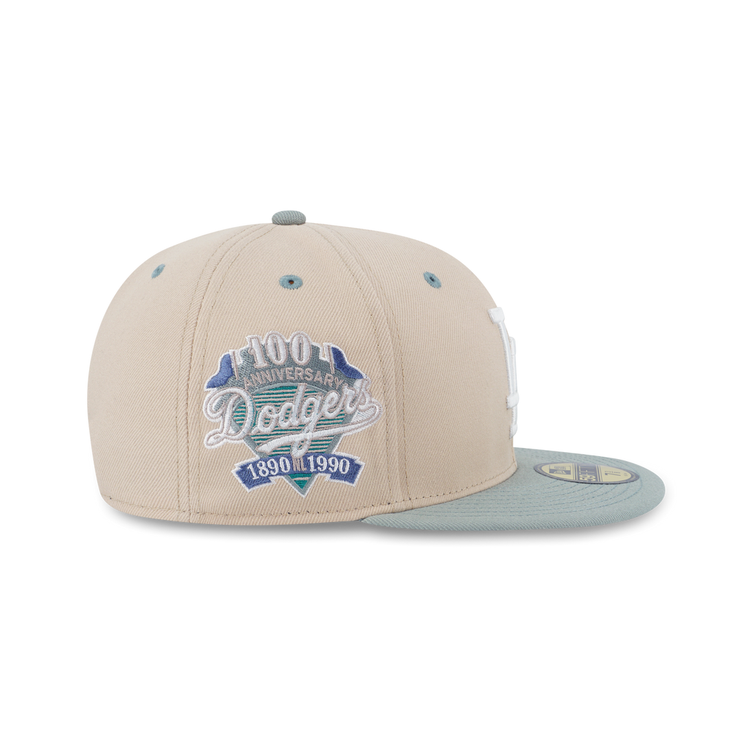 NEW ERA หมวก รุ่น 59FIFTY PACK - SEAGLASS LOS ANGELES DODGERS COOPERSTOWN MINT GREEN VISOR OAT MILK 59FIFTY CAP