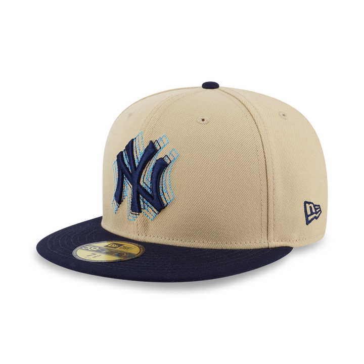 NEW ERA หมวก รุ่น 59FIFTY PACK - ILLUSION NEW YORK YANKEES COOPERSTOWN NAVY VISOR VEGAS GOLD 59FIFTY CAP