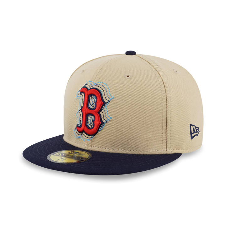 NEW ERA หมวก รุ่น 59FIFTY PACK - ILLUSION BOSTON RED SOX COOPERSTOWN NAVY VISOR VEGAS GOLD 59FIFTY CAP