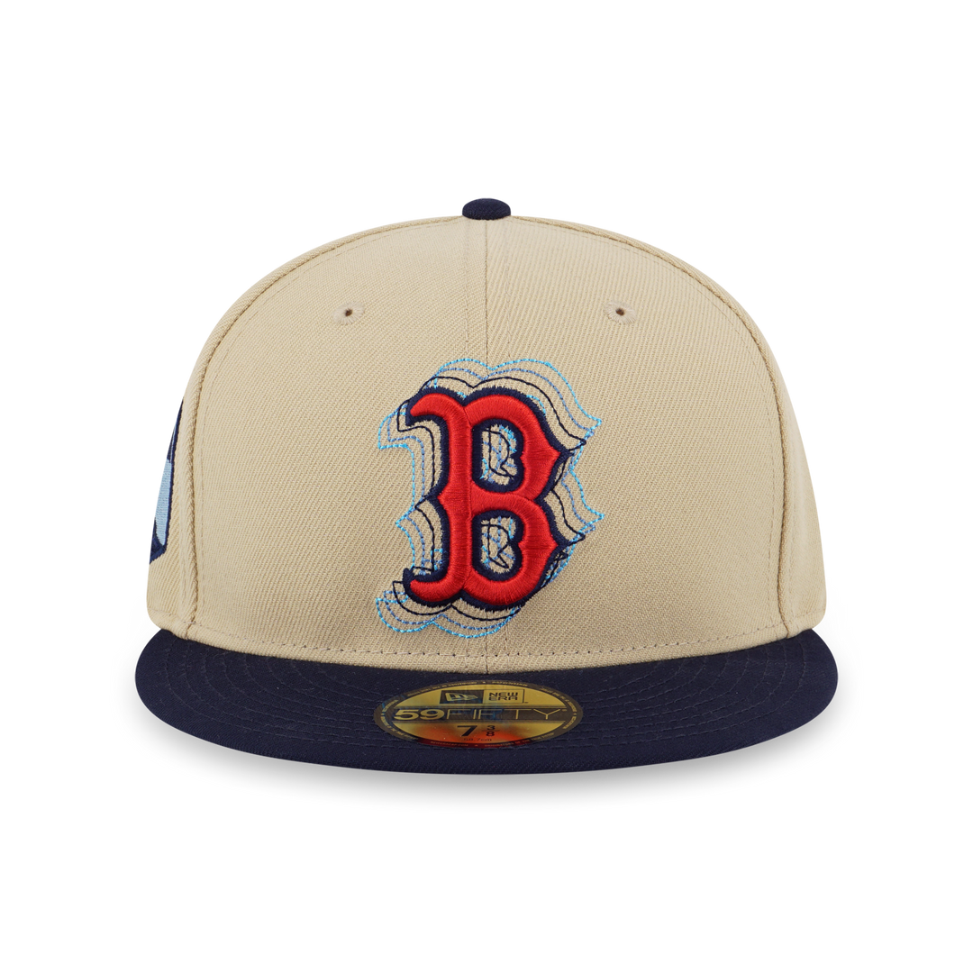 NEW ERA หมวก รุ่น 59FIFTY PACK - ILLUSION BOSTON RED SOX COOPERSTOWN NAVY VISOR VEGAS GOLD 59FIFTY CAP