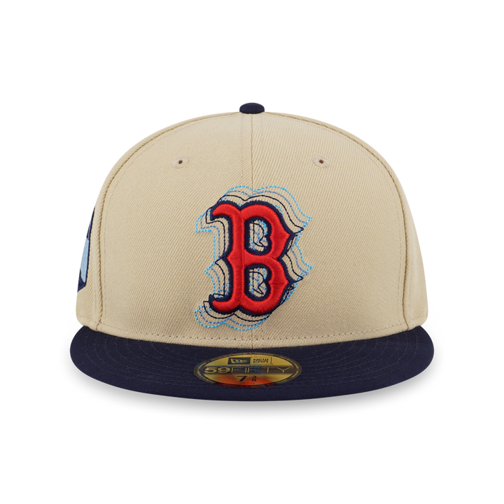 NEW ERA หมวก รุ่น 59FIFTY PACK - ILLUSION BOSTON RED SOX COOPERSTOWN NAVY VISOR VEGAS GOLD 59FIFTY CAP