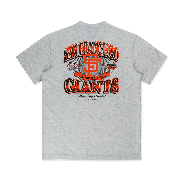 NEW ERA เสื้อยืดแขนสั้น รุ่น MLB SAN FRANCISCO GIANTS COOPERSTOWN LIGHT HEATHER GRAY SHORT SLEEVE T-SHIRT