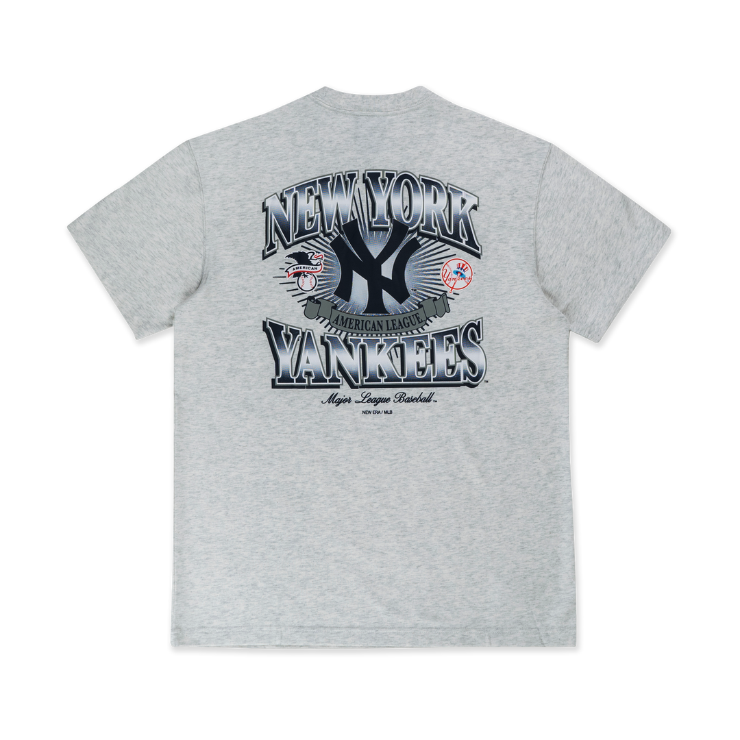 NEW ERA เสื้อยืดแขนสั้น รุ่น MLB NEW YORK YANKEES COOPERSTOWN LIGHT HEATHER GRAY SHORT SLEEVE T-SHIRT