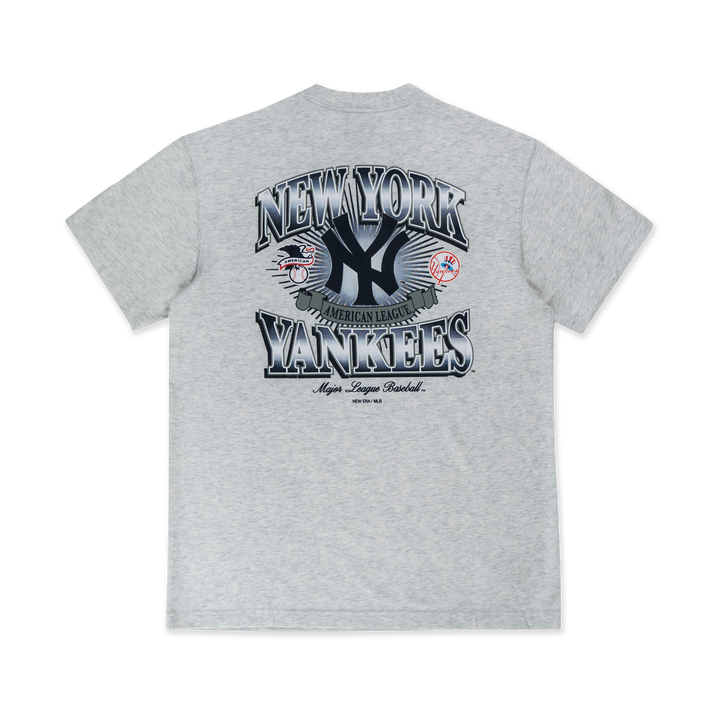 NEW ERA เสื้อยืดแขนสั้น รุ่น MLB NEW YORK YANKEES COOPERSTOWN LIGHT HEATHER GRAY SHORT SLEEVE T-SHIRT