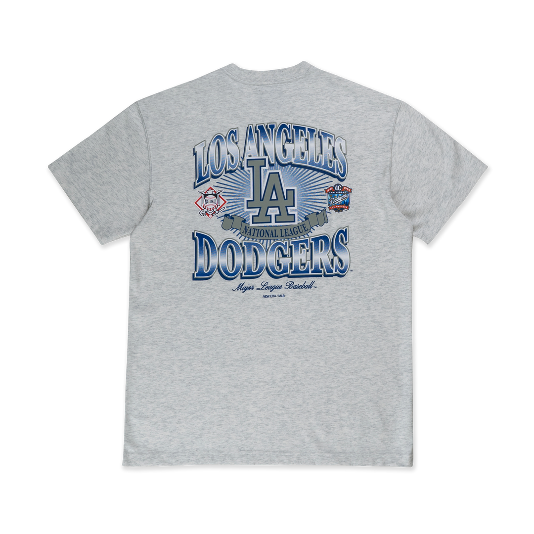 NEW ERA เสื้อยืดแขนสั้น รุ่น MLB LOS ANGELES DODGERS COOPERSTOWN LIGHT HEATHER GRAY SHORT SLEEVE T-SHIRT