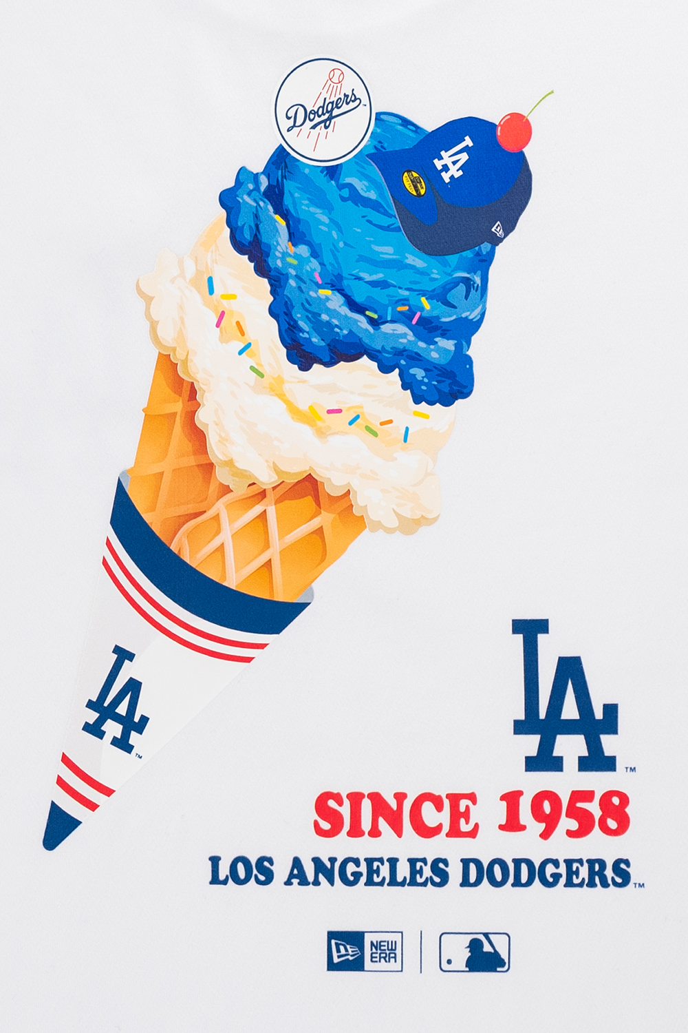 NEW ERA เสื้อยืดแขนสั้น รุ่น LOS ANGELES DODGERS HOME CHEERING WHITE SHORT SLEEVE T-SHIRT