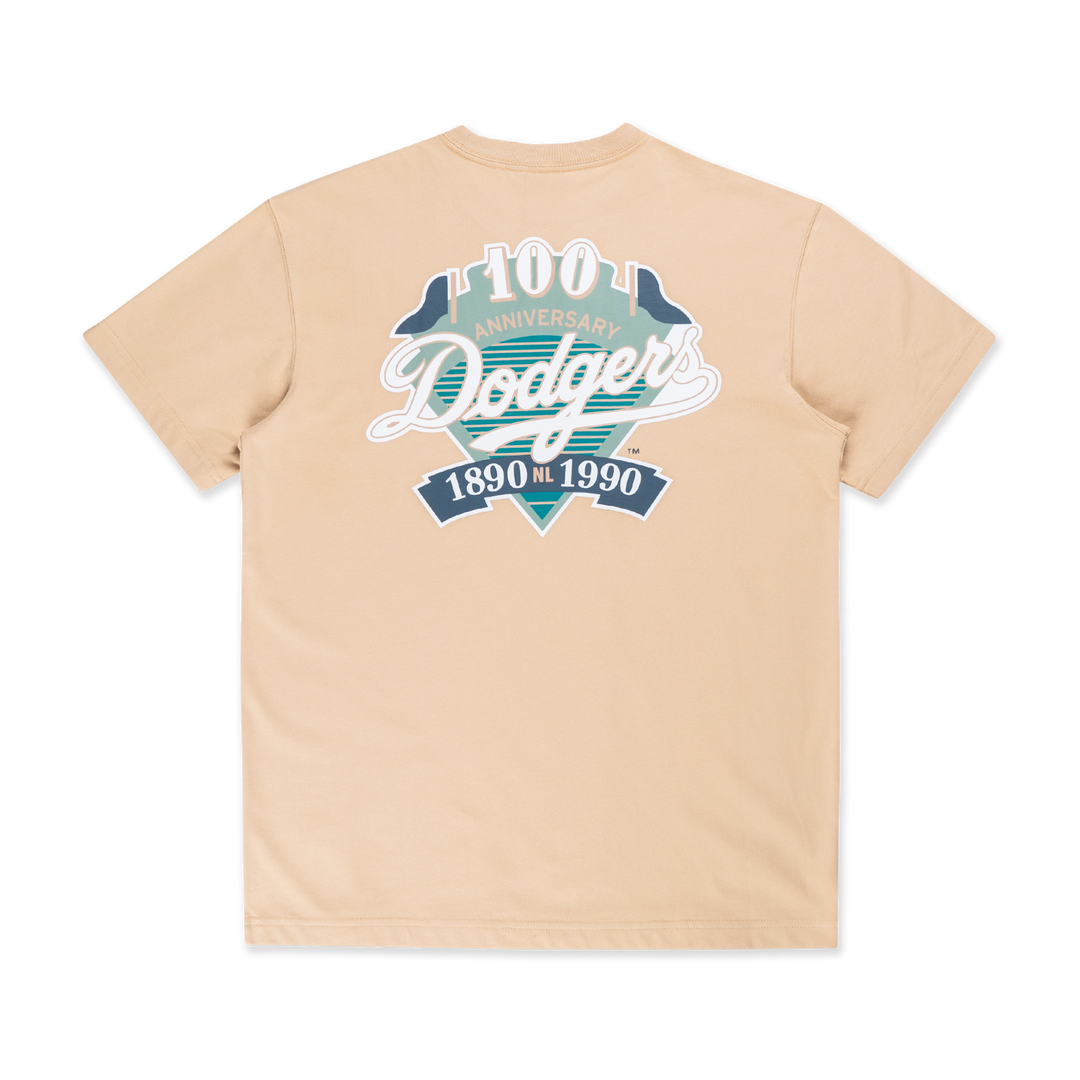 NEW ERA เสื้อยืดแขนสั้น รุ่น 59FIFTY PACK - SEAGLASS LOS ANGELES DODGERS COOPERSTOWN OAT MILK SHORT SLEEVE T-SHIRT