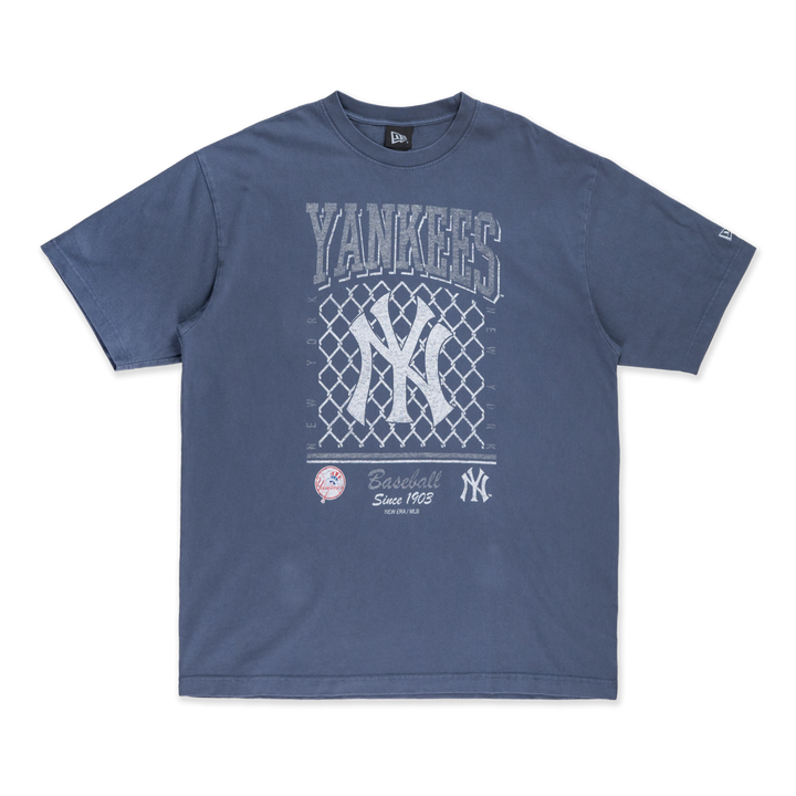 New Era เสื้อยืดแขนสั้นรุ่น New York Yankees Old School Sport AP Navy Oversized Short Sleeve T-Shirt