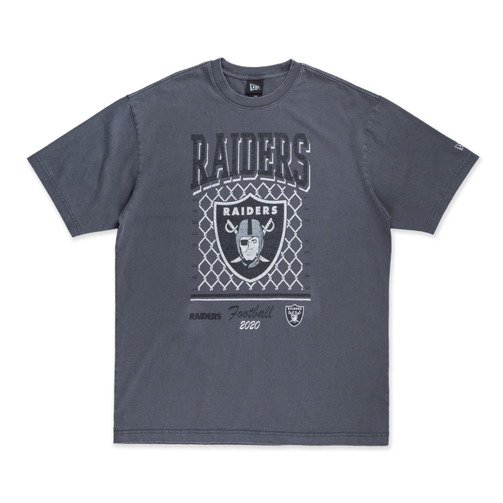 New Era เสื้อยืดแขนสั้นรุ่น Las Vegas Raiders Old School Sport AP Graphite Oversized Short Sleeve T-Shirt