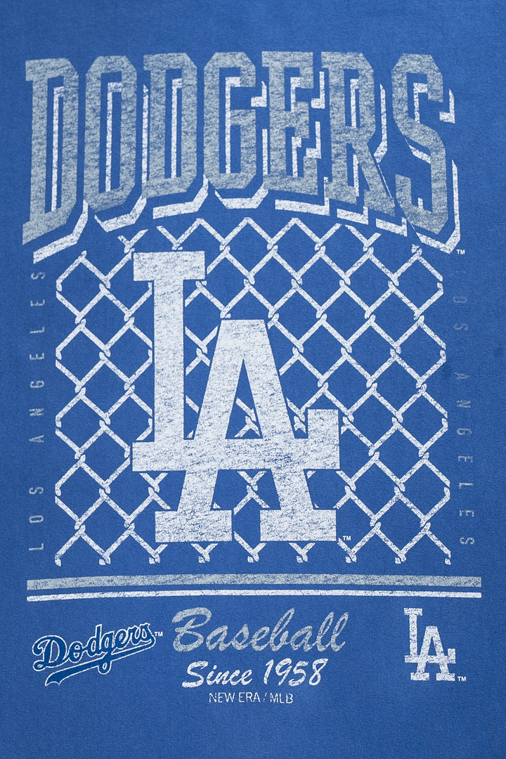 New Era เสื้อยืดแขนสั้นรุ่น Los Angeles Dodgers Old School Sport AP Blue Oversized Short Sleeve T-Shirt