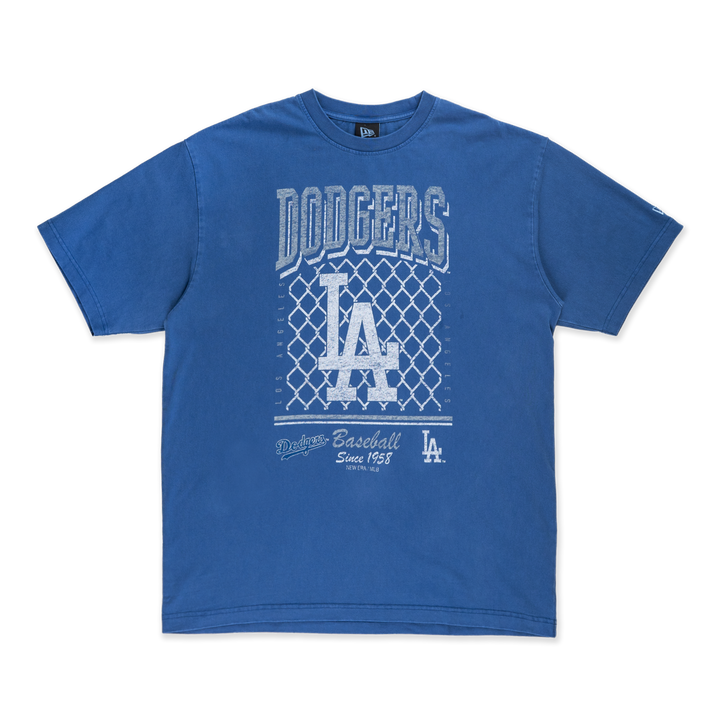 New Era เสื้อยืดแขนสั้นรุ่น Los Angeles Dodgers Old School Sport AP Blue Oversized Short Sleeve T-Shirt