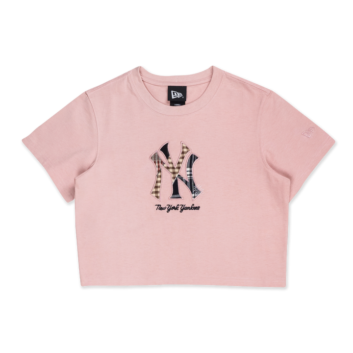 New Era เสื้อครอปรุ่น New York Yankees Preppy Dirty Pink Women Crop Tee