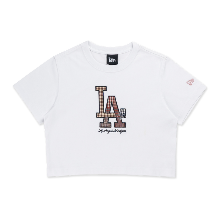 New Era เสื้อครอปรุ่น Los Angeles Dodgers Preppy White Women Crop Tee