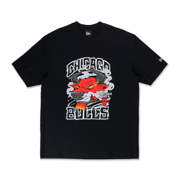 New Era เสื้อยืดแขนสั้นรุ่น Chicago Bulls NBA Gnarly Oversized Black Short Sleeve T-Shirt