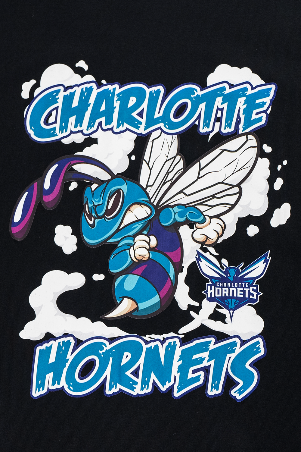 New Era เสื้อยืดแขนสั้นรุ่น Charlotte Hornets NBA Gnarly Black Oversized Short Sleeve T-Shirt