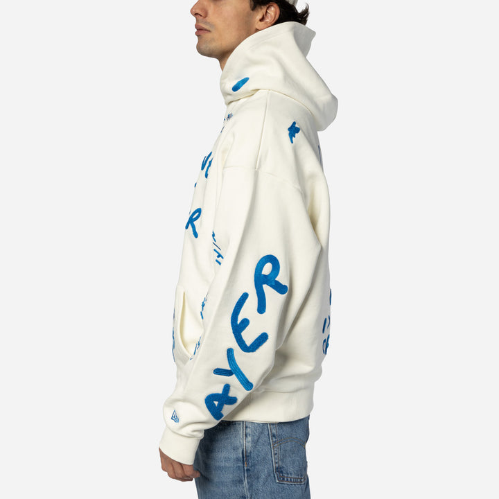 New Era เสื้อฮู้ดรุ่น Ricardo Luevanos Ricardo Luevanos 2024 Chrome White Oversized Hoodie Apparel