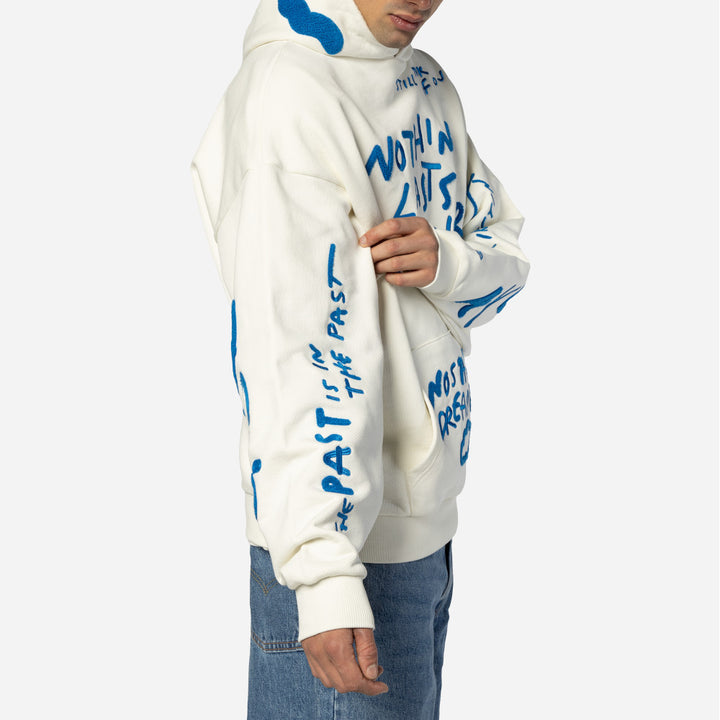 New Era เสื้อฮู้ดรุ่น Ricardo Luevanos Ricardo Luevanos 2024 Chrome White Oversized Hoodie Apparel