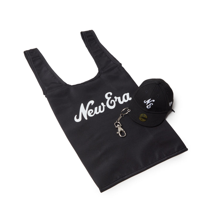 New Era กระเป๋าพร้อมพวงกุญแจรุ่น New Era Core Black And White Key Chain Eco Bag