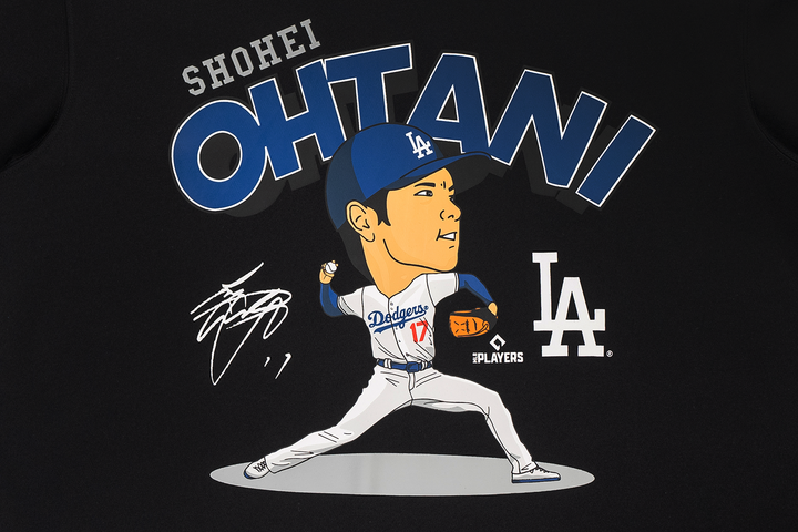 New Era เสื้อยืดแขนสั้นรุ่น Los Angeles Dodgers Mlb Ohtani 004 Black Short Sleeve Tee