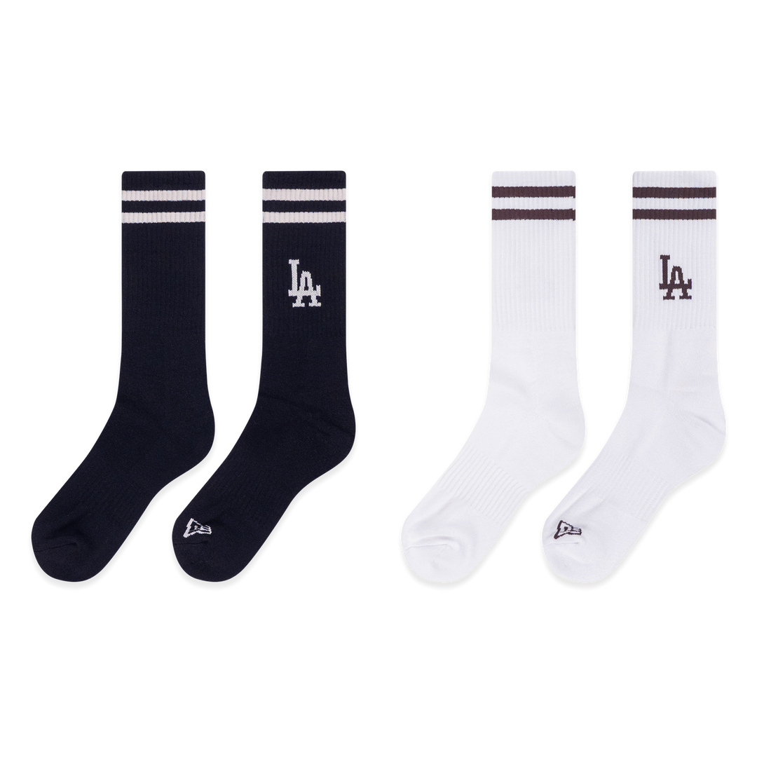 New Era ถุงเท้ารุ่น Los Angeles Dodgers Color Era 2 Pack Black and White Socks